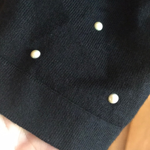 CHRISTINA Cardigan Sweater Black w/ Pearl Embellishments Size M Excellent Cond! - Picture 6 of 13